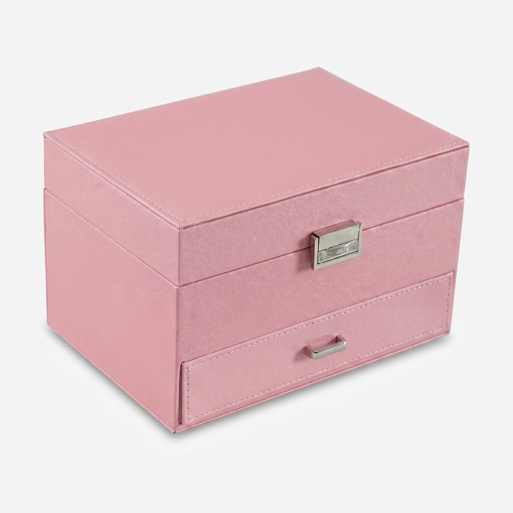 3 Layer Leather Jewellery Box With Drawers