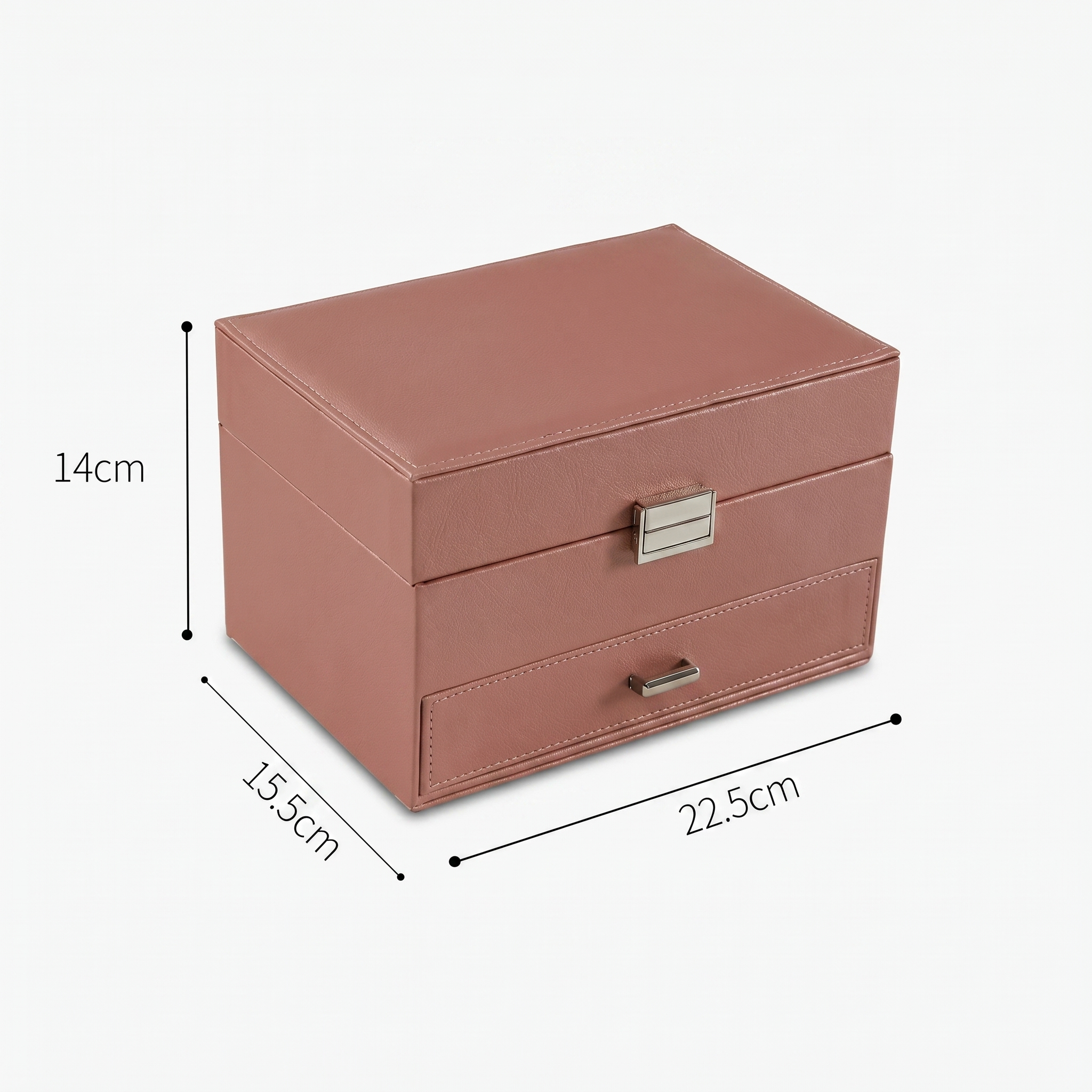 3 Layer Leather Jewellery Box With Drawers