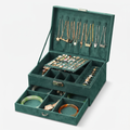3 Layer Velvet Jewellery Box With Lock And Drawer