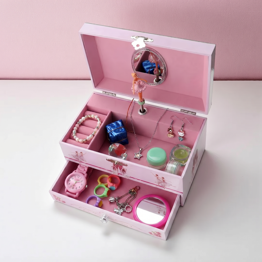 Pink Ballerina Musical Jewellery Box For Girls