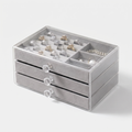 Clear Glass Jewellery Box With 3 Drawers