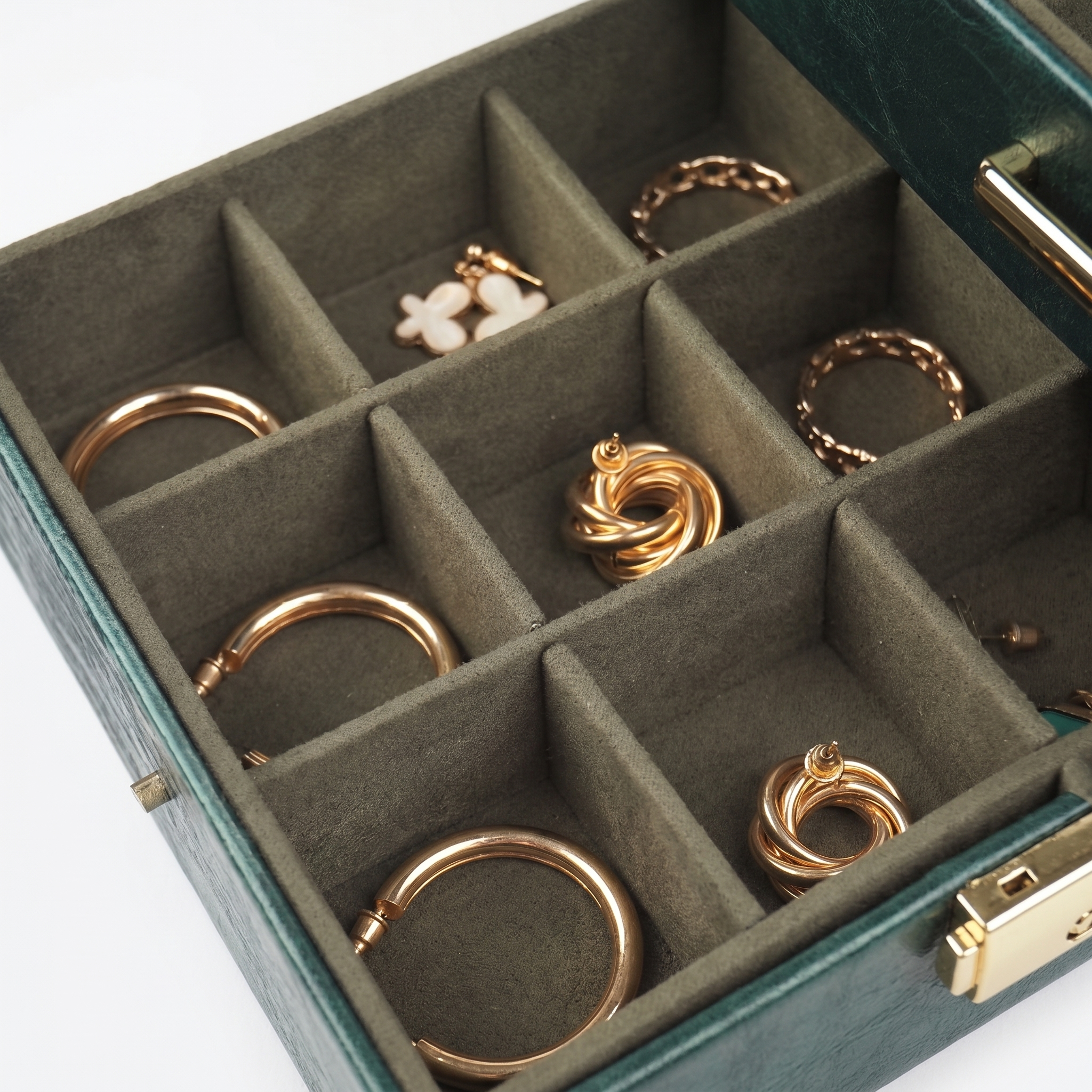 Large Leather Jewellery Box With Drawers And Mirror