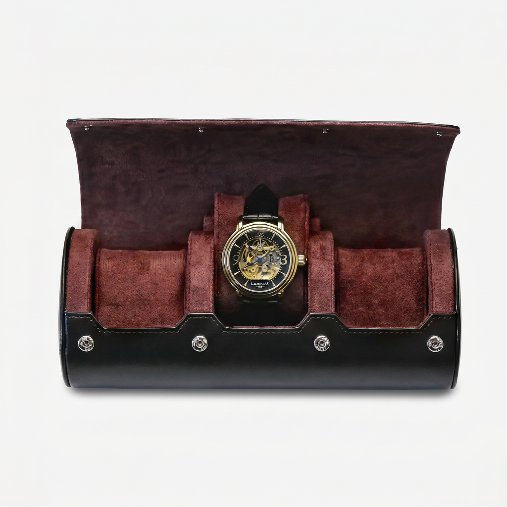Leather Travel Watch Box 3 Slot
