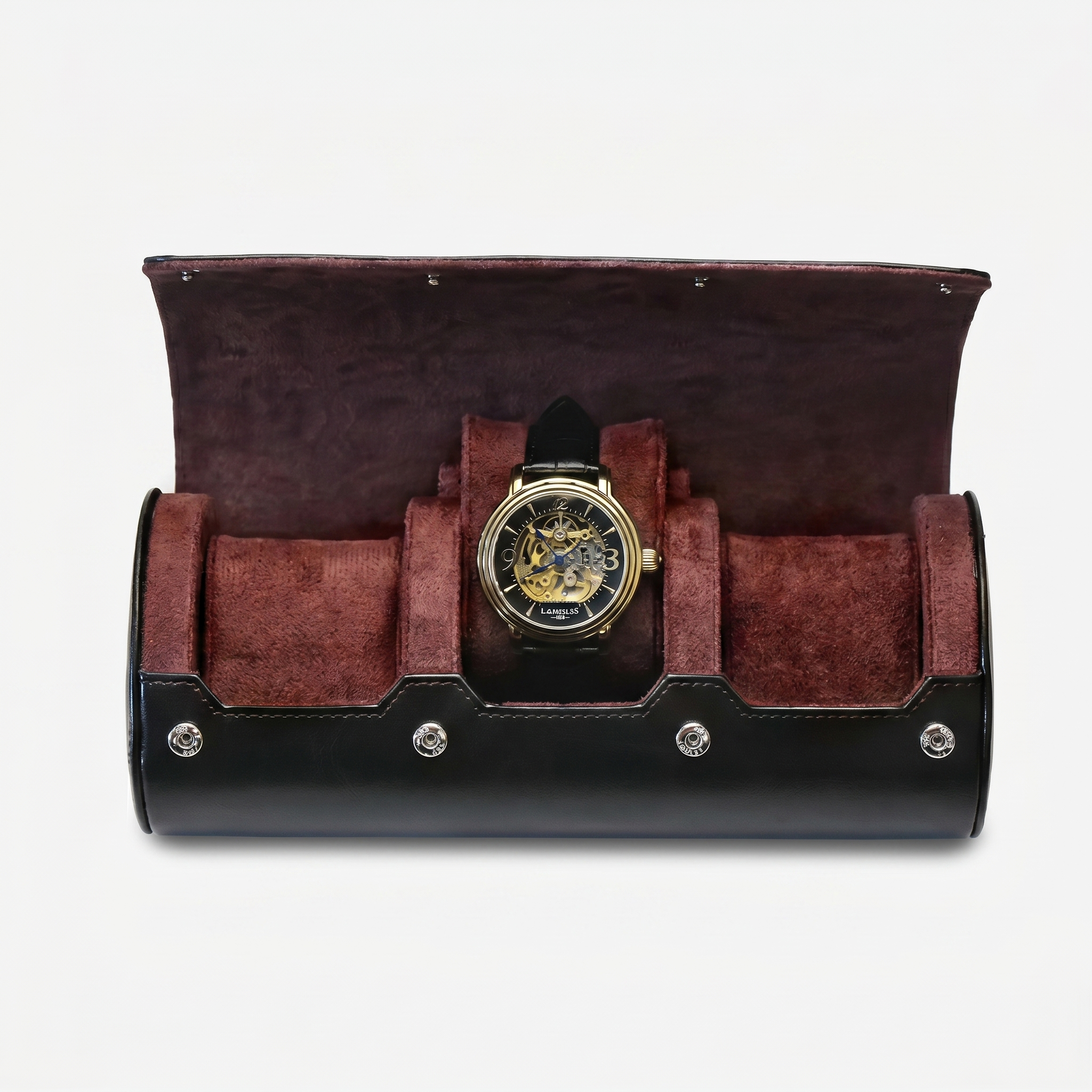 Leather Travel Watch Box 3 Slot