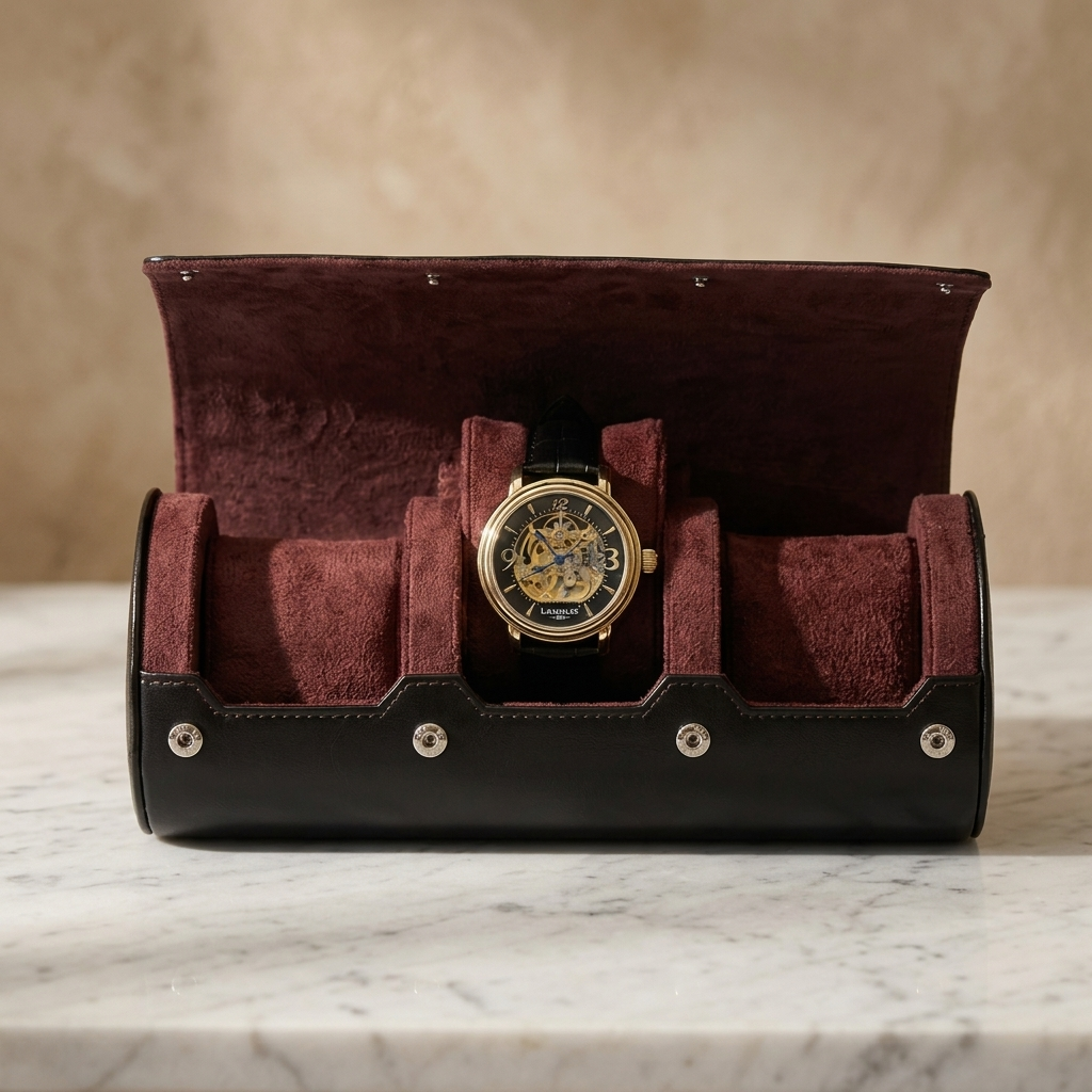 Leather Travel Watch Box 3 Slot