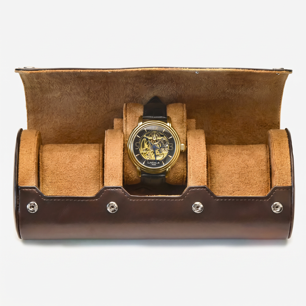Leather Travel Watch Box 3 Slot