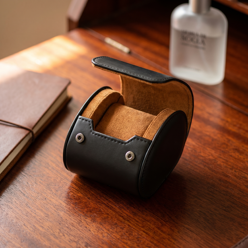 Leather Watch Box Single Slot For Travel
