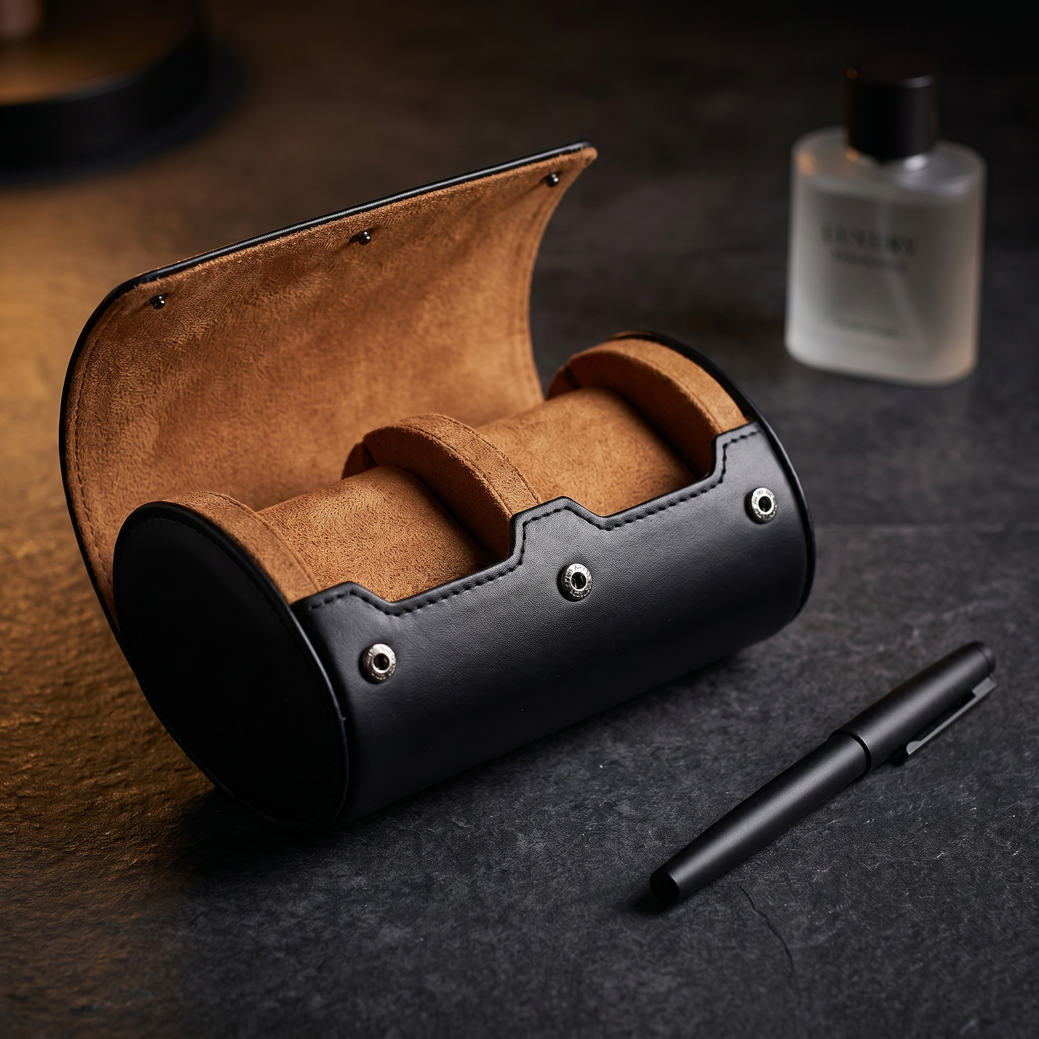 Leather Travel Watch Box 2 Slot
