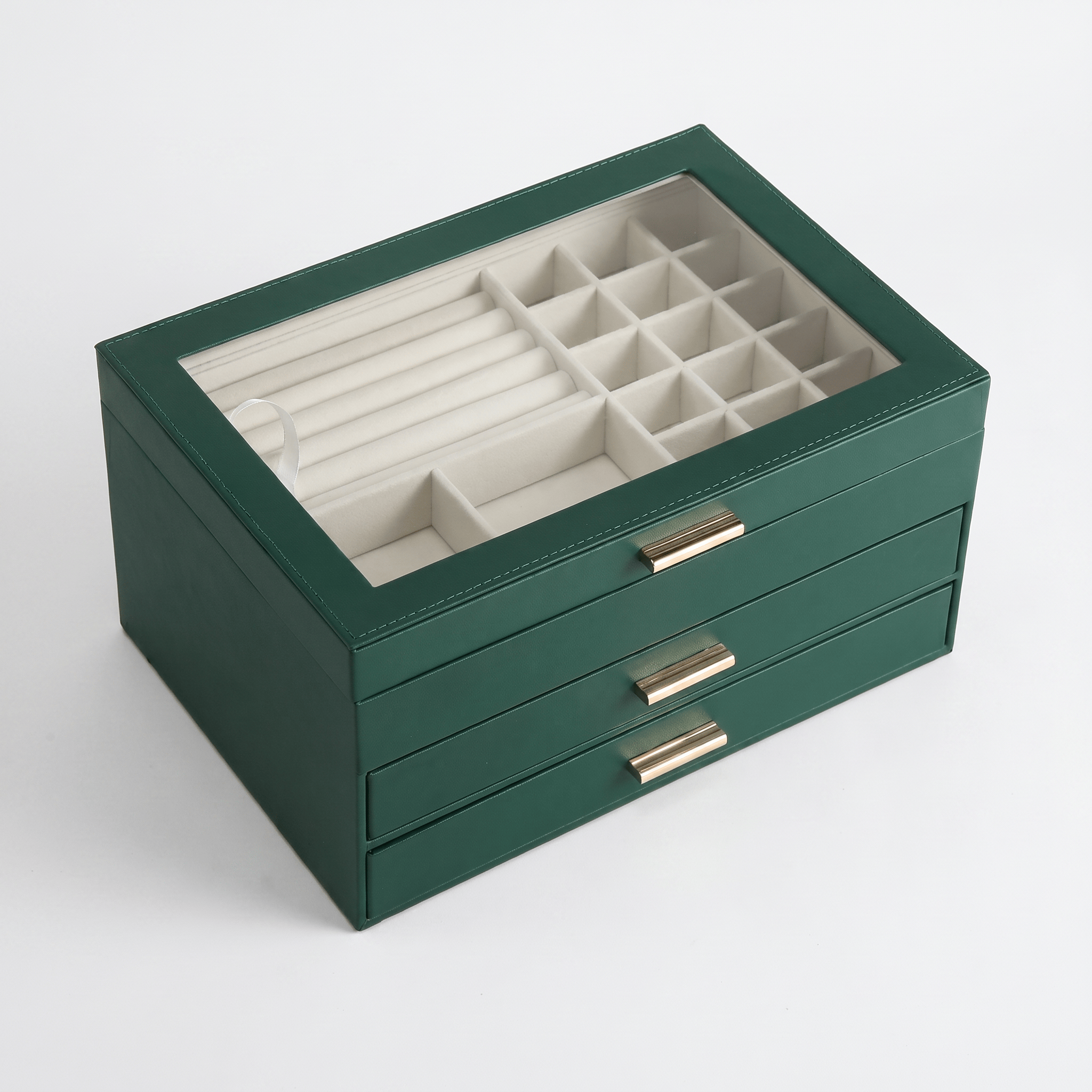 Large Leather Jewellery Box With Drawers - My Jewellery Box