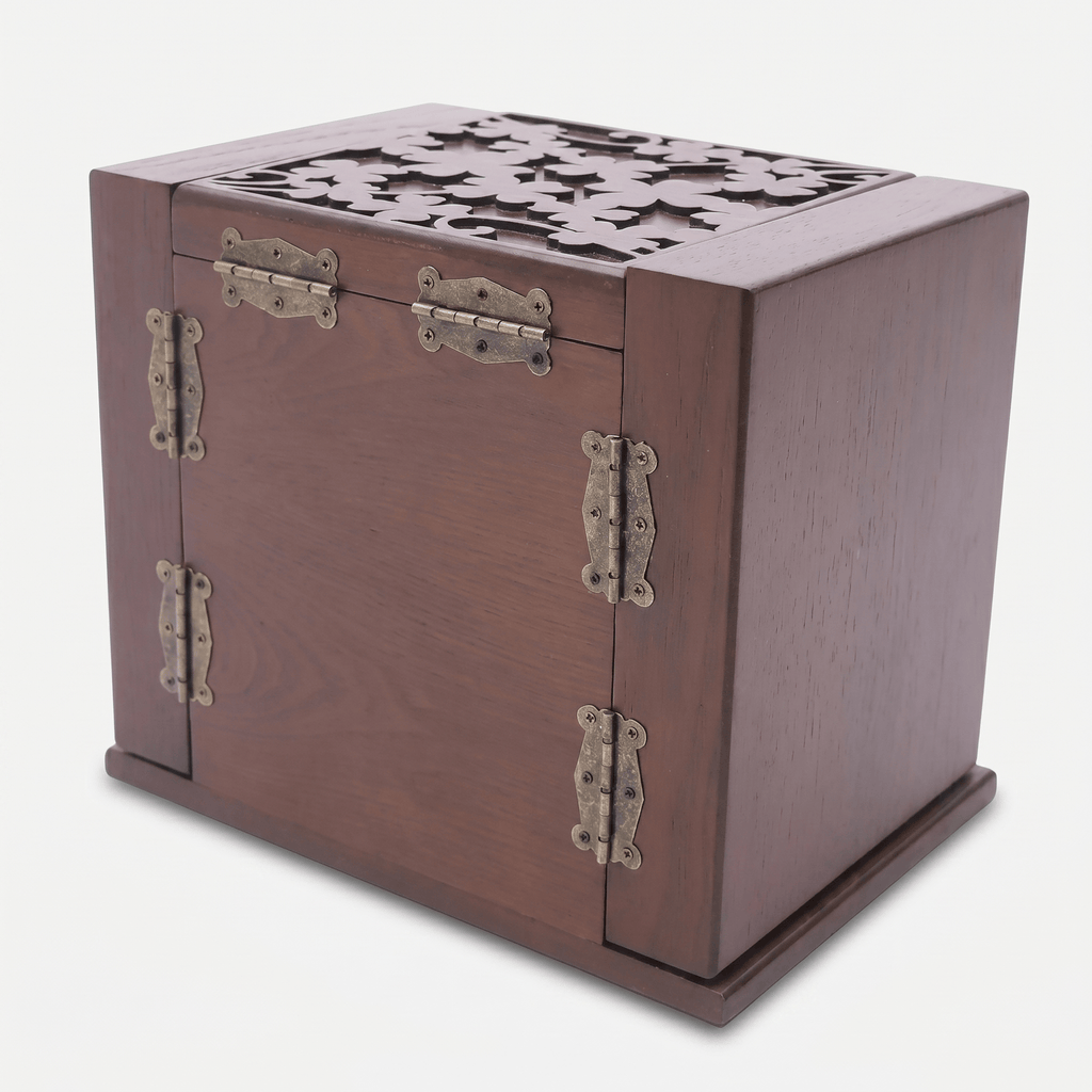 Large Vintage Wooden Jewellery Box With Drawers - My Jewellery Box