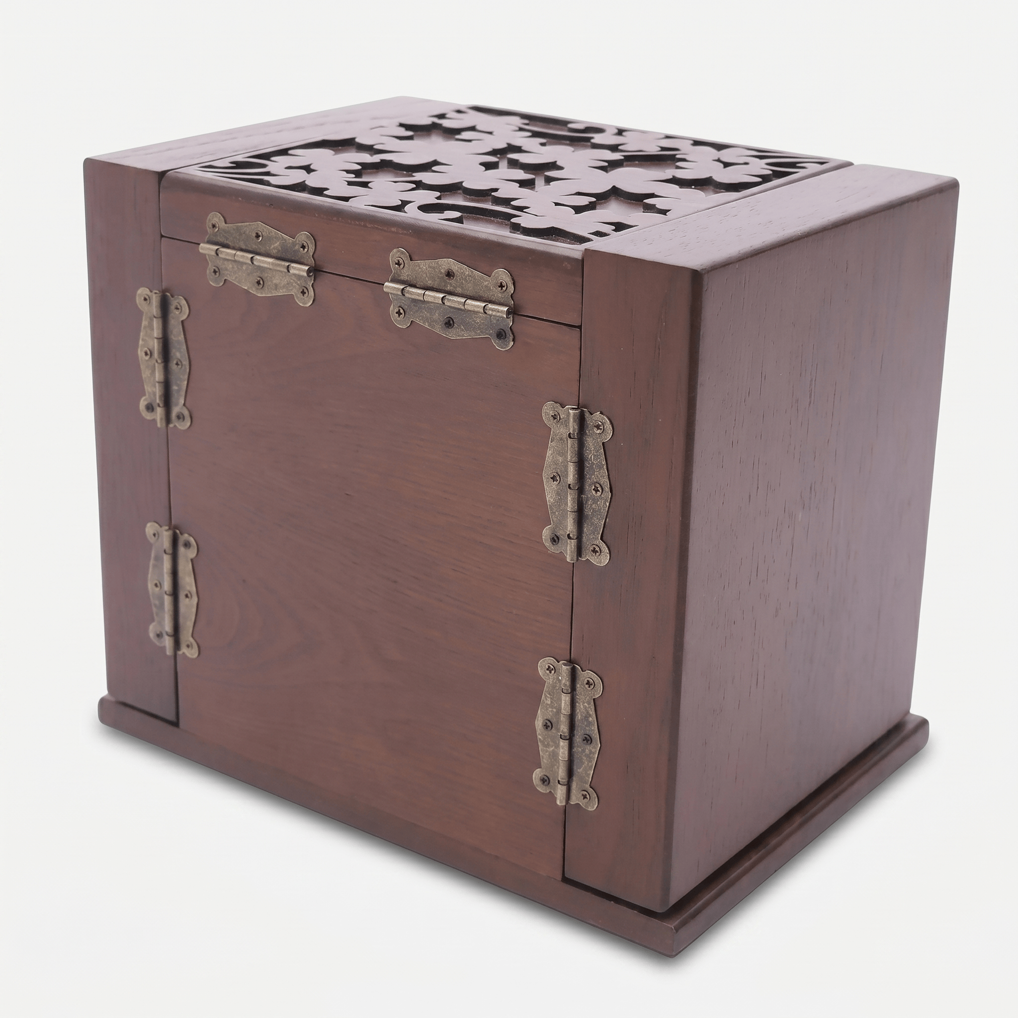 Large Vintage Wooden Jewellery Box With Drawers - My Jewellery Box