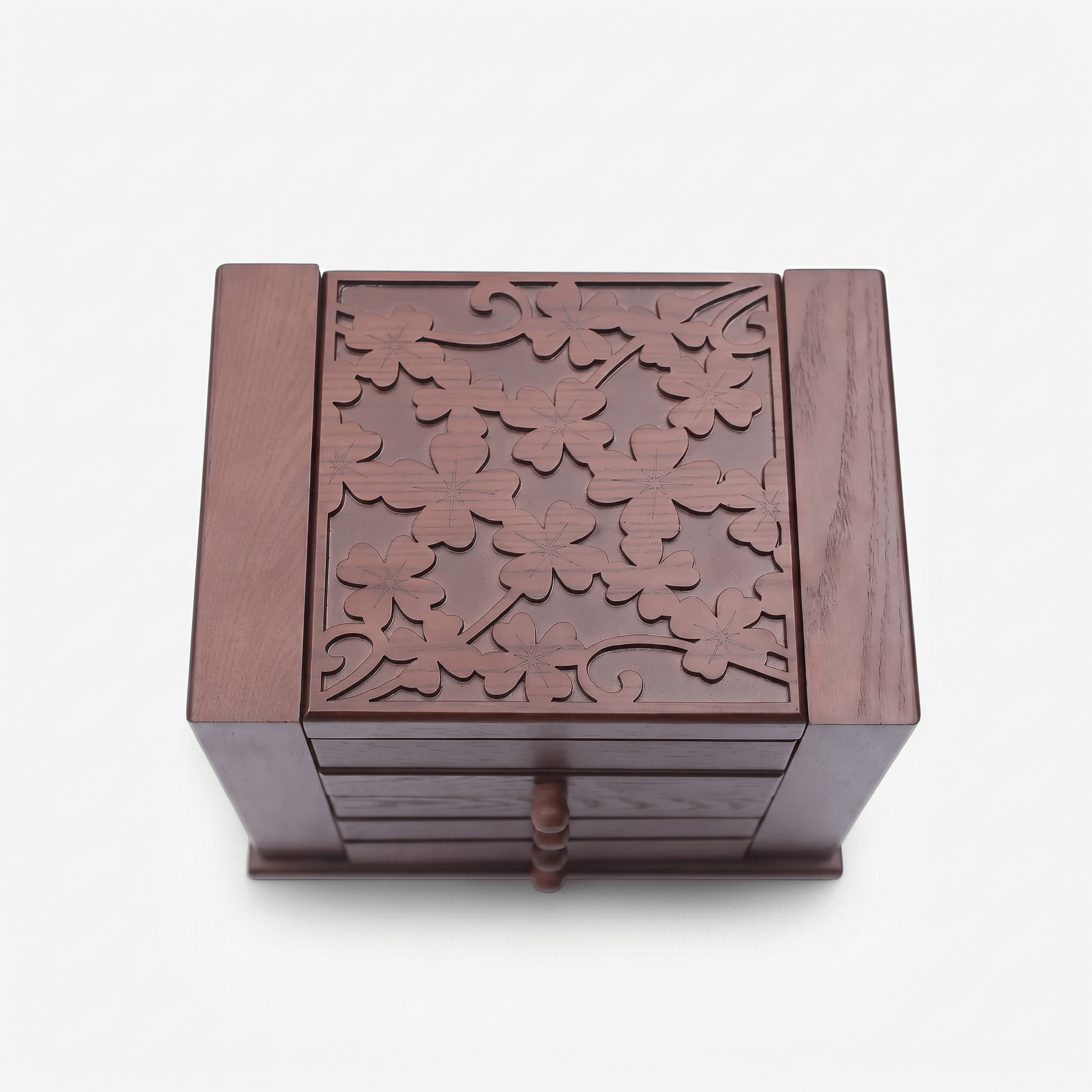 Large Vintage Wooden Jewellery Box With Drawers - My Jewellery Box