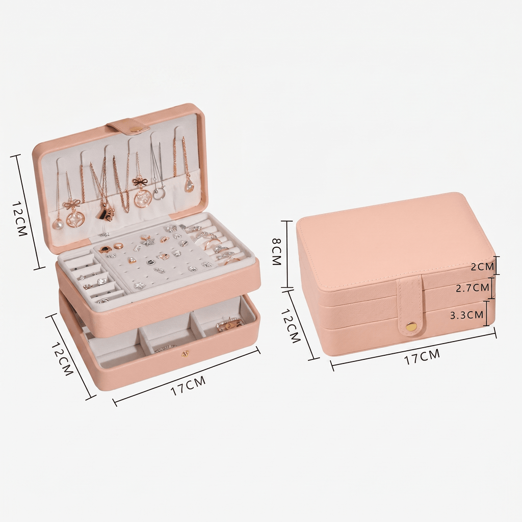 Leather Jewellery Box With Necklace Hooks - My Jewellery Box