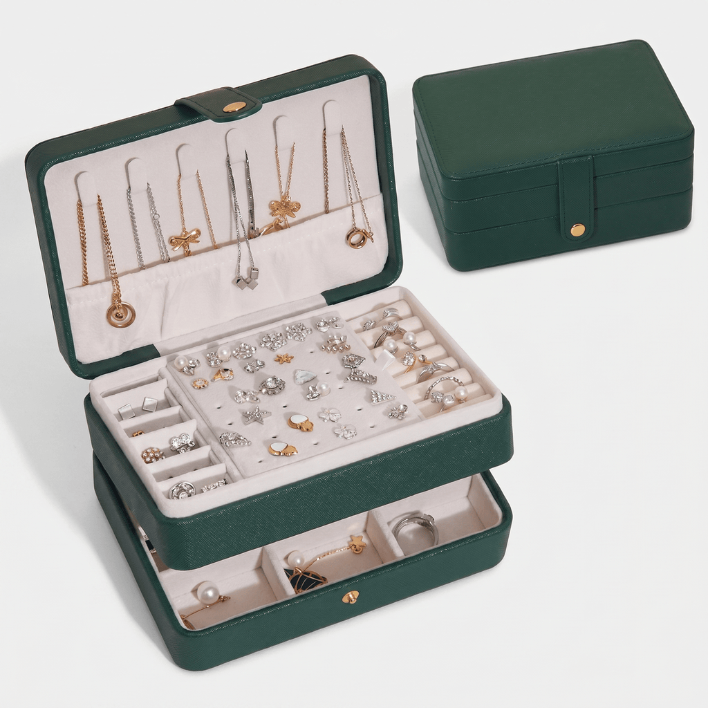 Leather Jewellery Box With Necklace Hooks - My Jewellery Box