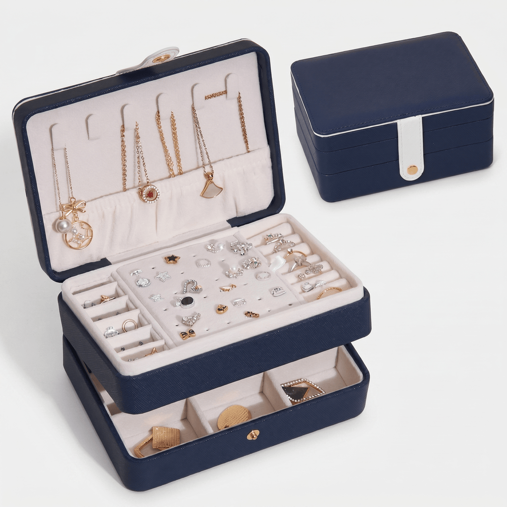 Leather Jewellery Box With Necklace Hooks - My Jewellery Box