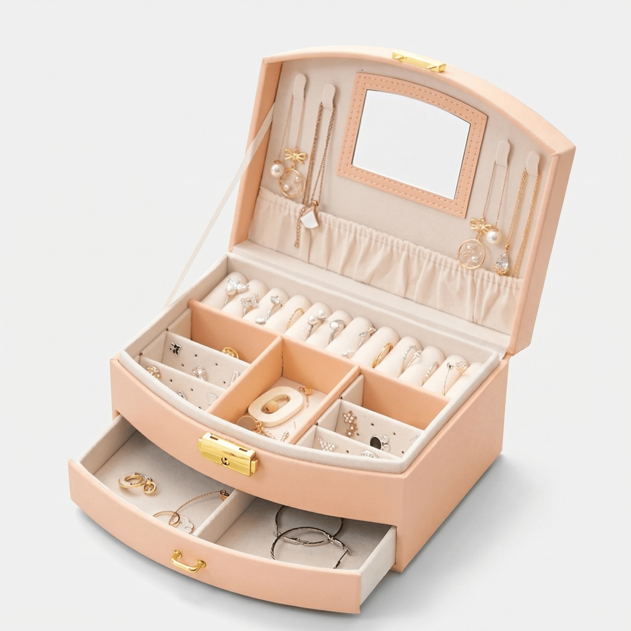 Leather Travel Jewellery Box With Mirror - My Jewellery Box