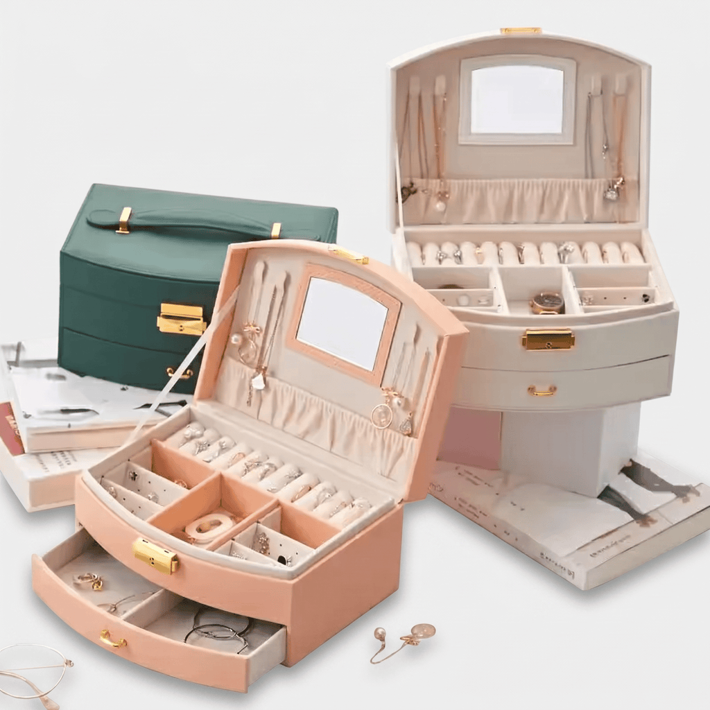 Leather Travel Jewellery Box With Mirror - My Jewellery Box