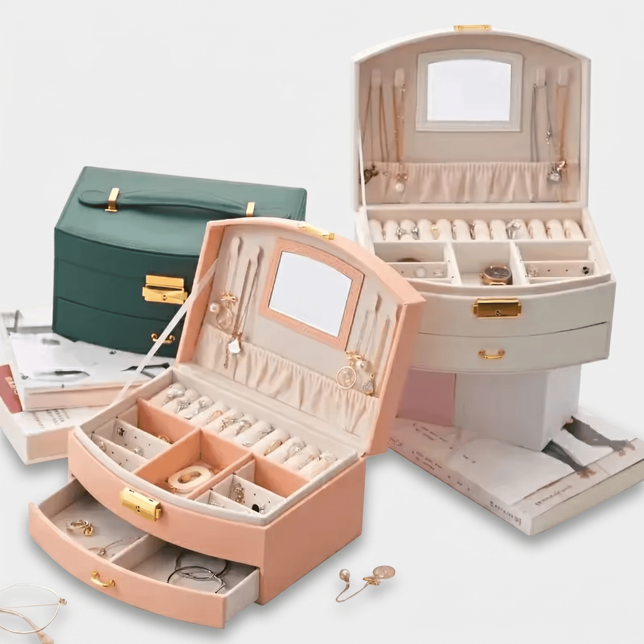 Leather Travel Jewellery Box With Mirror - My Jewellery Box
