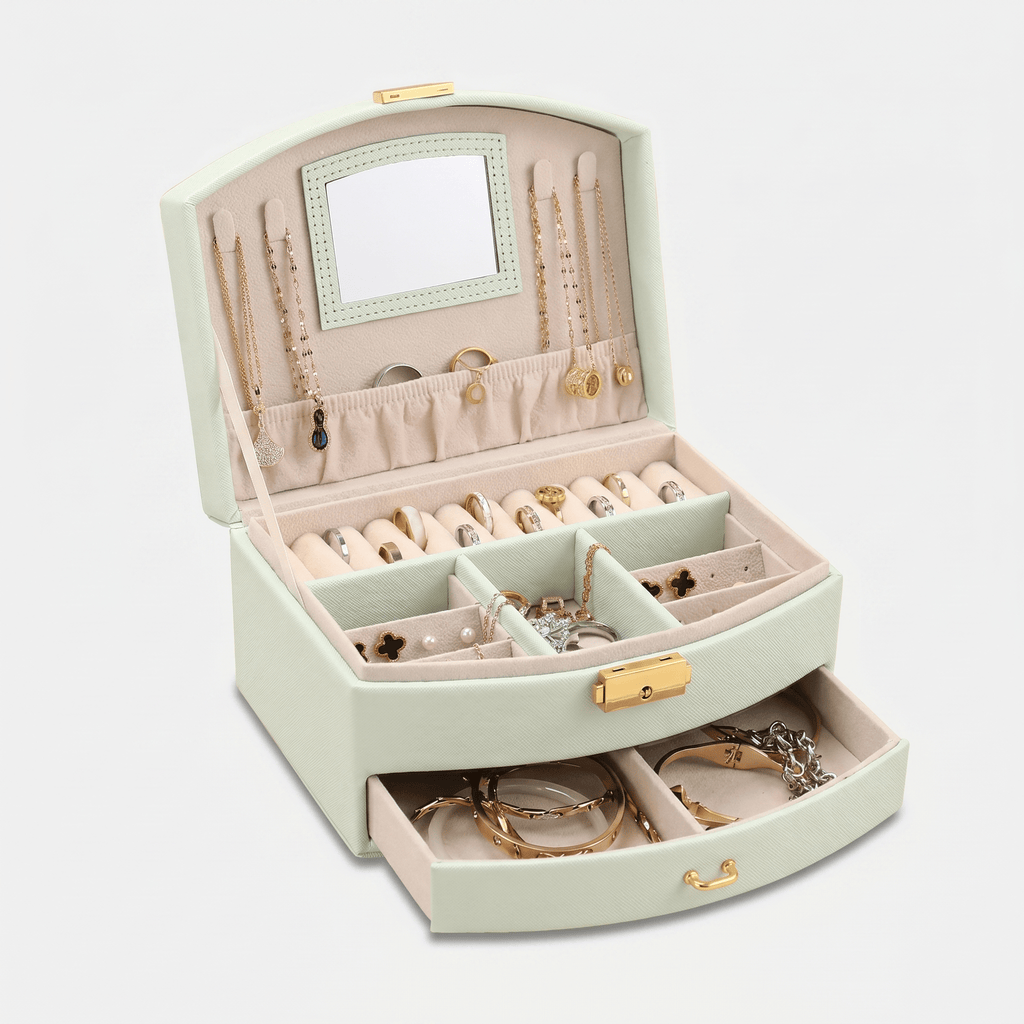 Leather Travel Jewellery Box With Mirror - My Jewellery Box