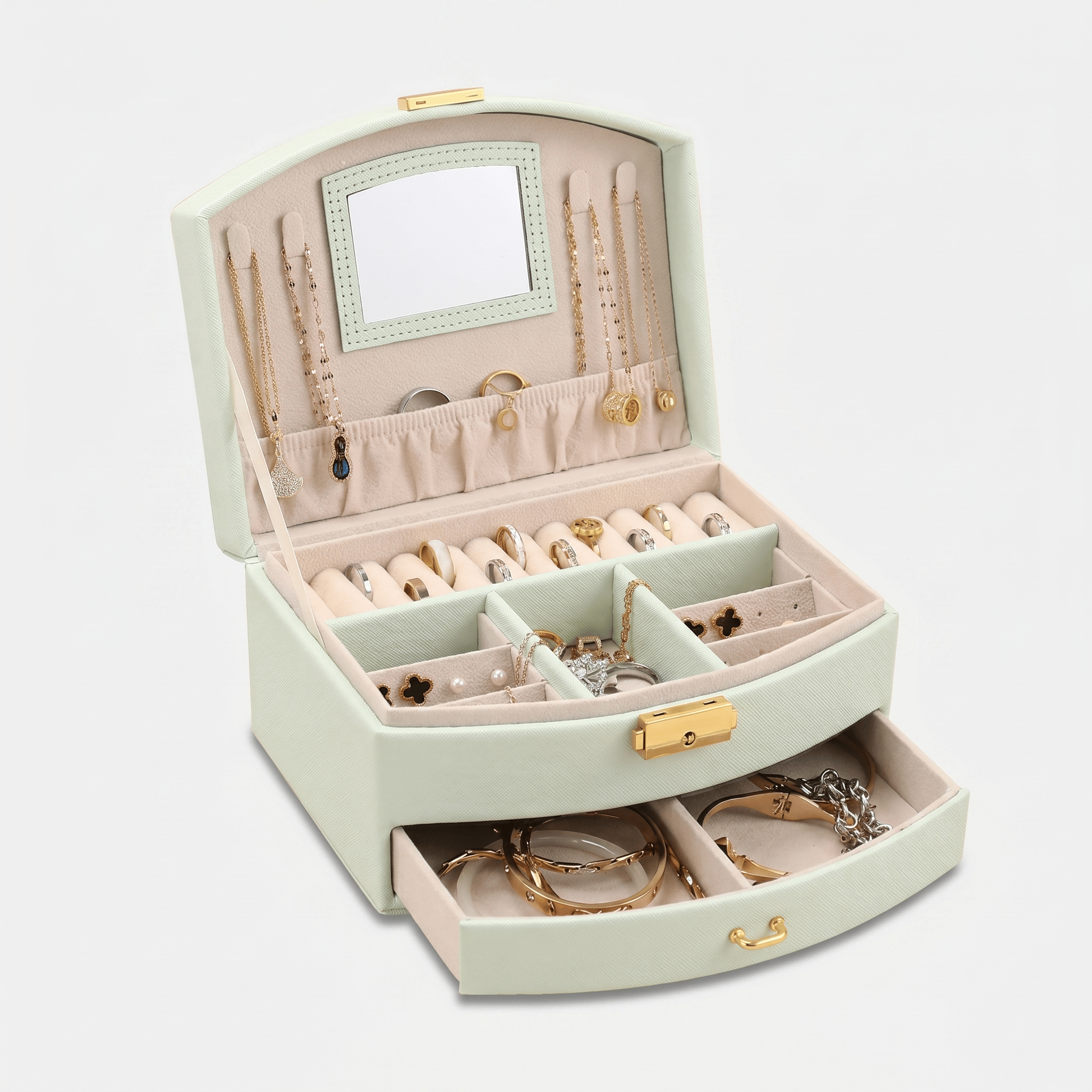 Leather Travel Jewellery Box With Mirror - My Jewellery Box