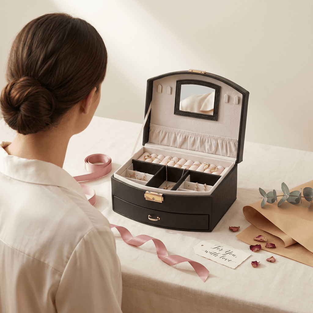Leather Travel Jewellery Box With Mirror - My Jewellery Box