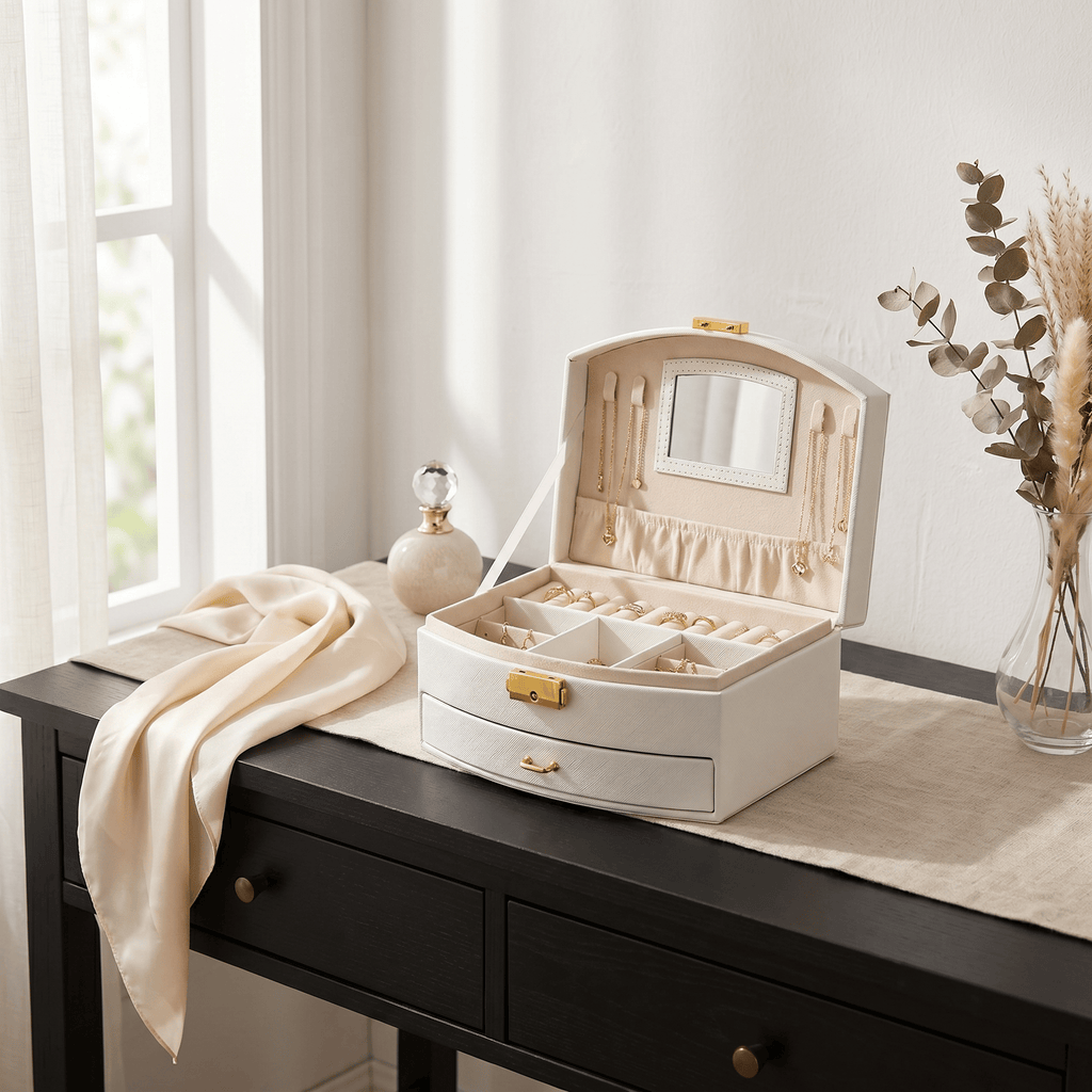Leather Travel Jewellery Box With Mirror - My Jewellery Box