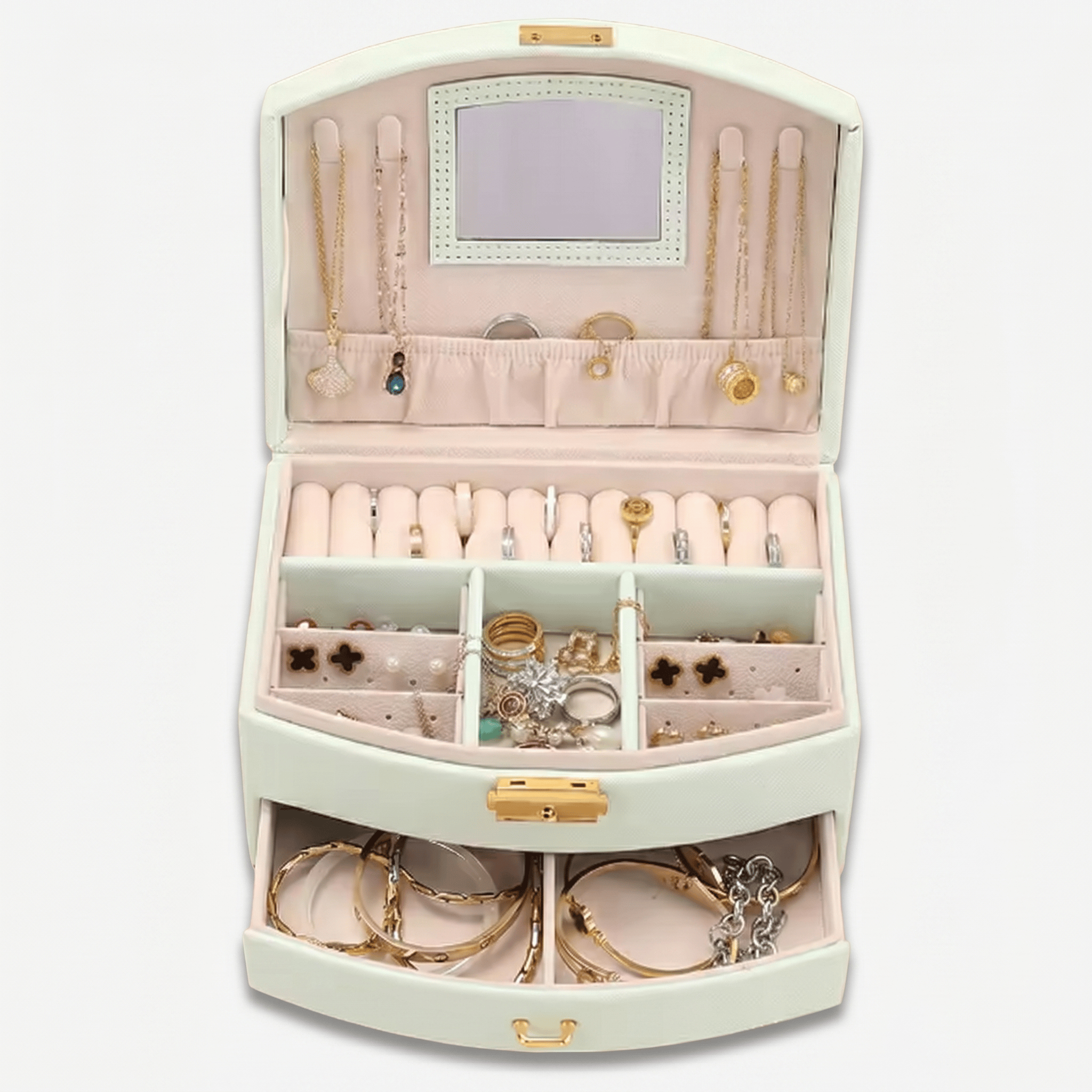 Leather Travel Jewellery Box With Mirror - My Jewellery Box