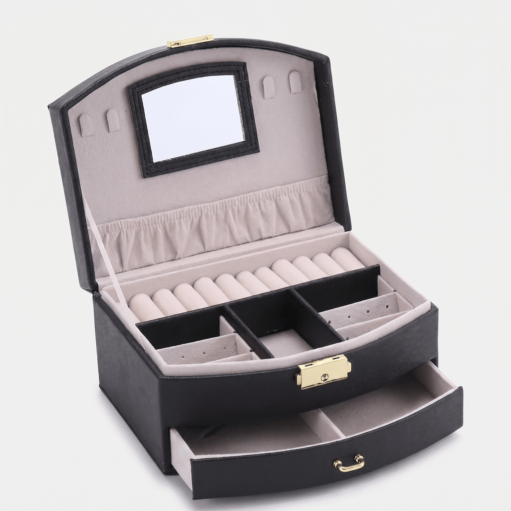 Leather Travel Jewellery Box With Mirror - My Jewellery Box