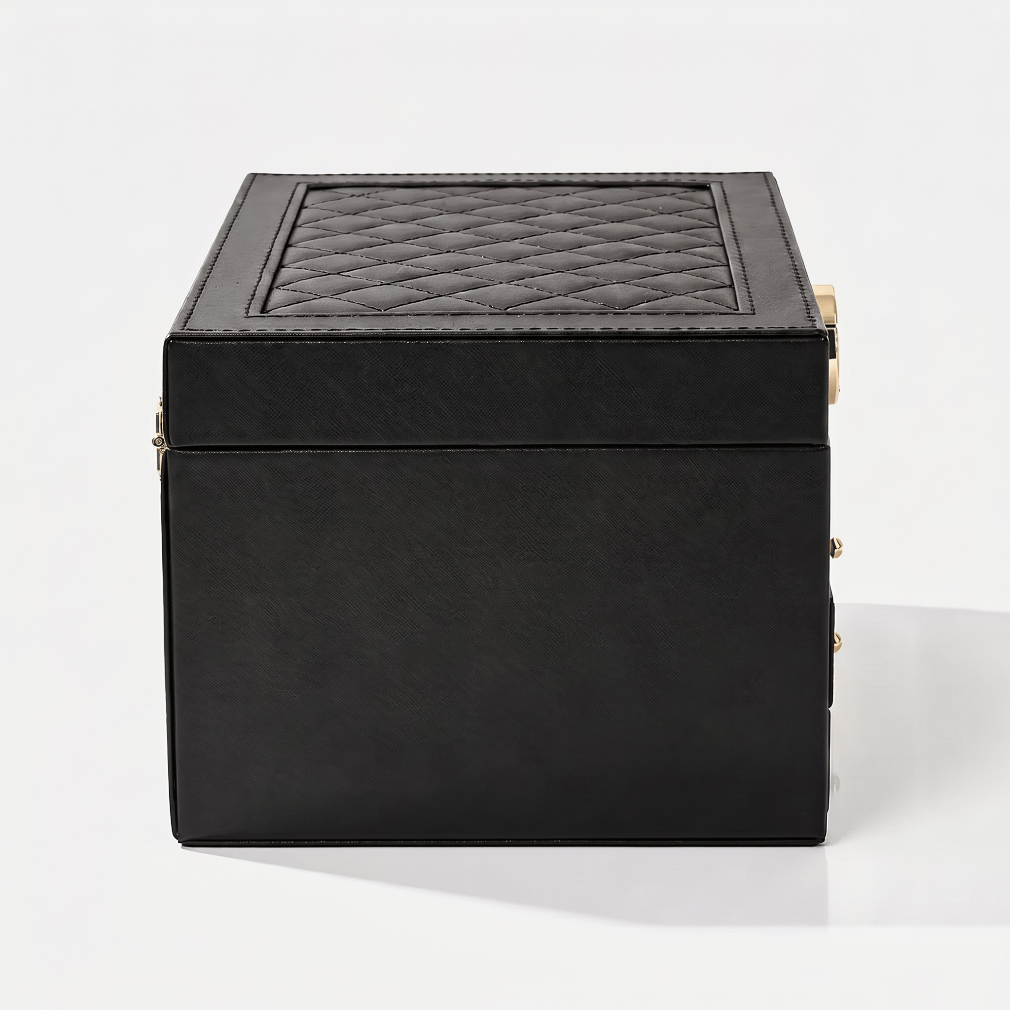 Quilted 3-Layer Jewellery Box with Lock - My Jewellery Box