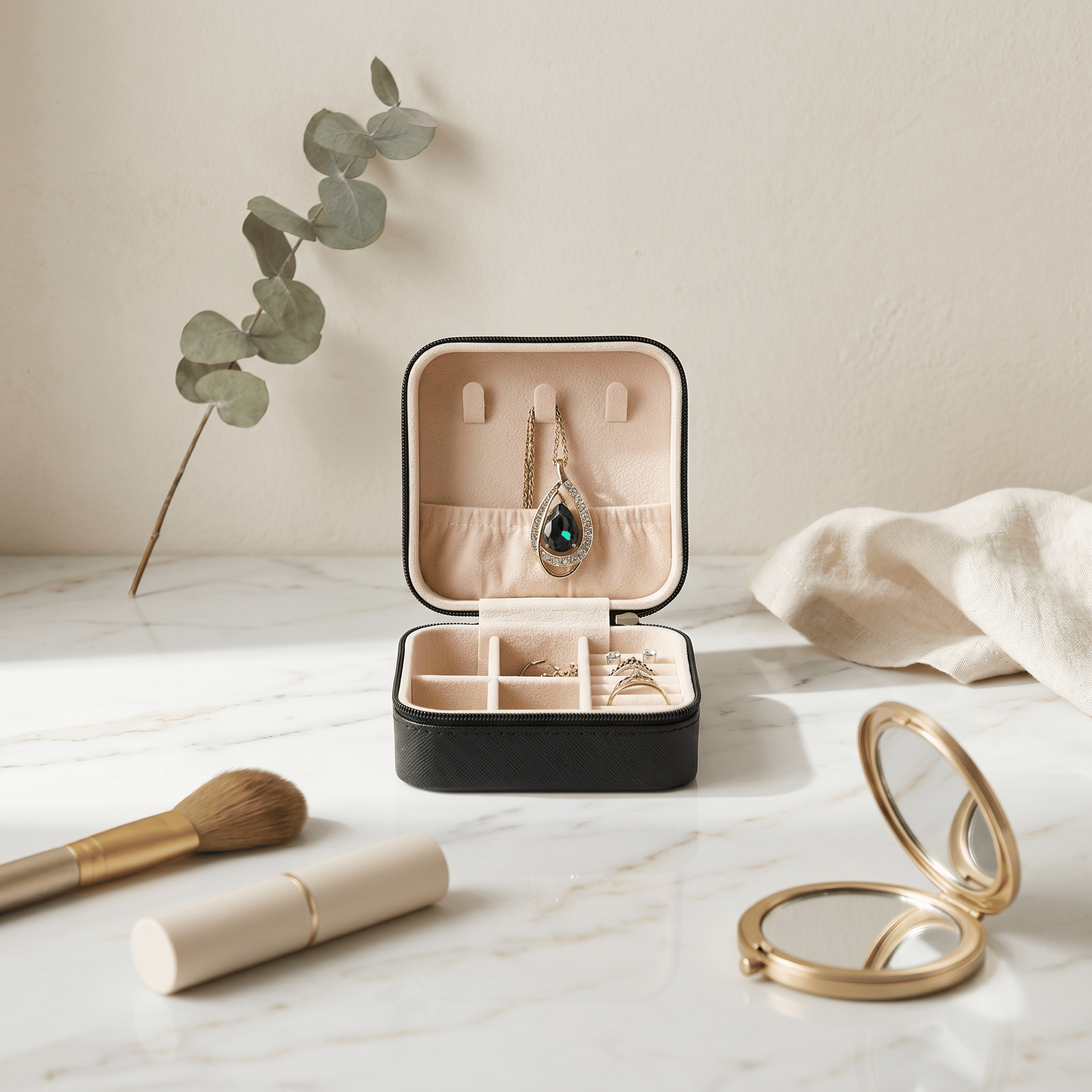 Small Travel Leather Jewellery Box - My Jewellery Box