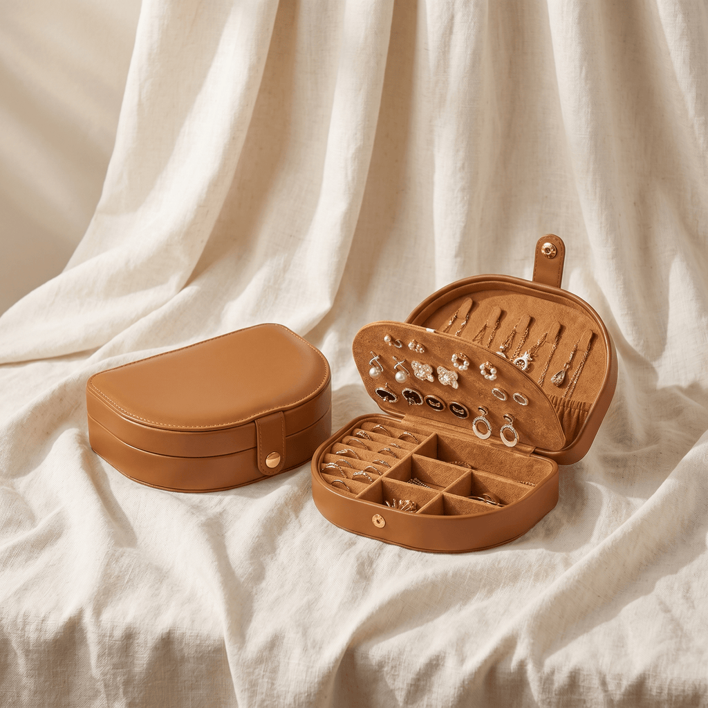 Vintage Travel Leather Jewellery Box - My Jewellery Box