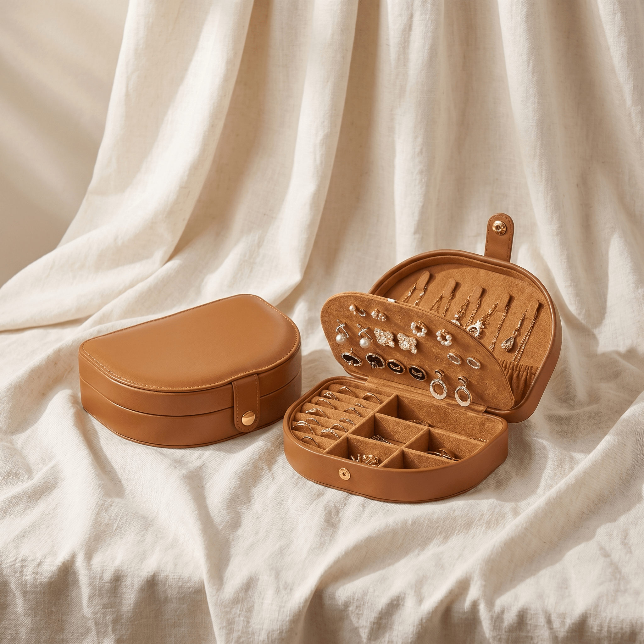 Vintage Travel Leather Jewellery Box - My Jewellery Box