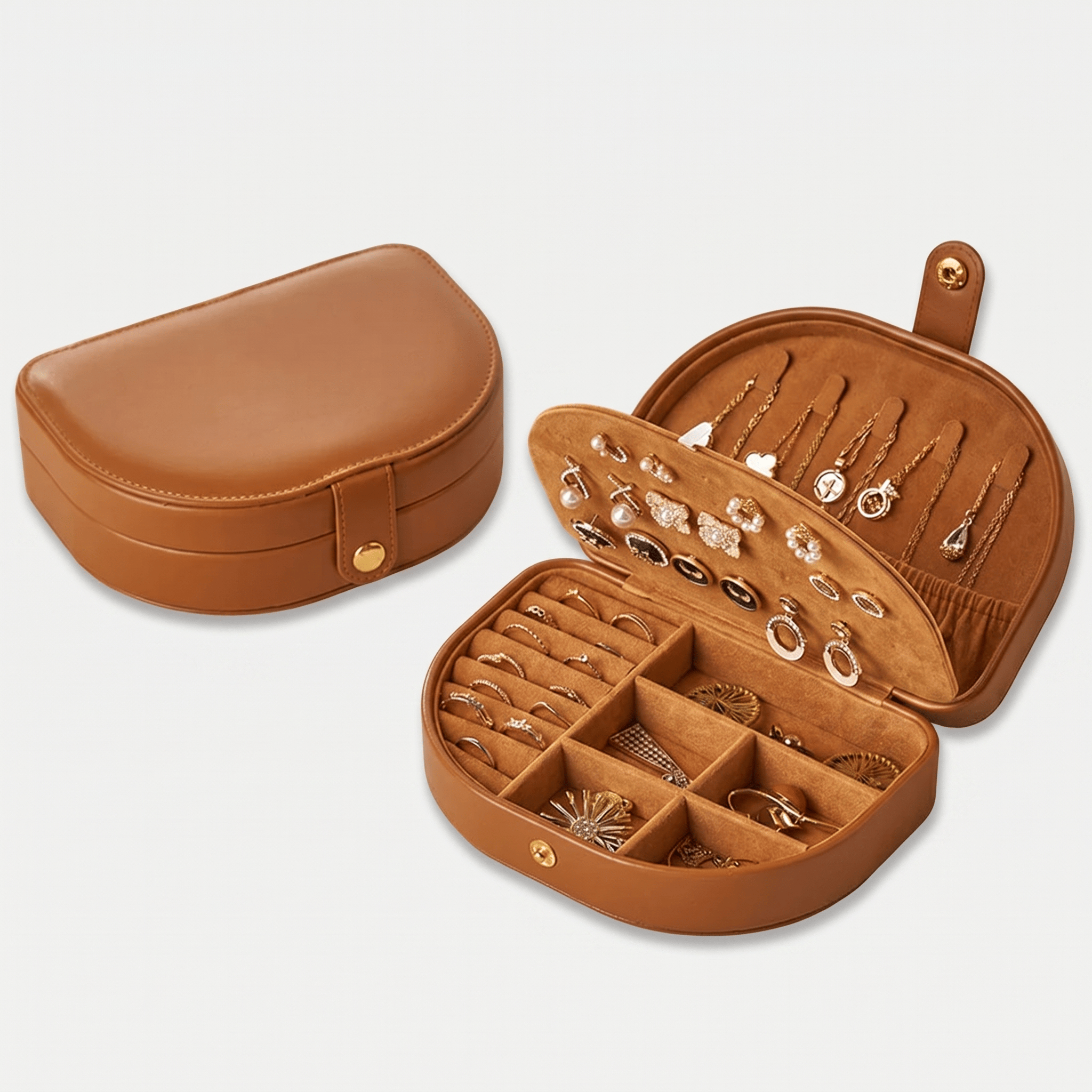 Vintage Travel Leather Jewellery Box - My Jewellery Box