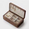 Walnut Wood Jewellery Box | Velvet Compartments | My Jewellery Box - My Jewellery Box